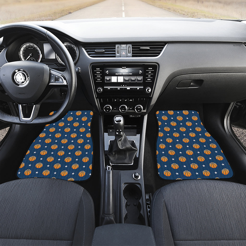 Basketball And Star Pattern Print Front Car Floor Mats