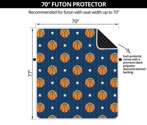 Basketball And Star Pattern Print Futon Protector