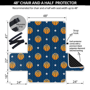 Basketball And Star Pattern Print Half Sofa Protector