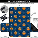 Basketball And Star Pattern Print Loveseat Protector