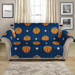 Basketball And Star Pattern Print Loveseat Protector