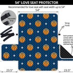 Basketball And Star Pattern Print Loveseat Protector