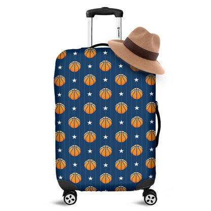 Basketball And Star Pattern Print Luggage Cover