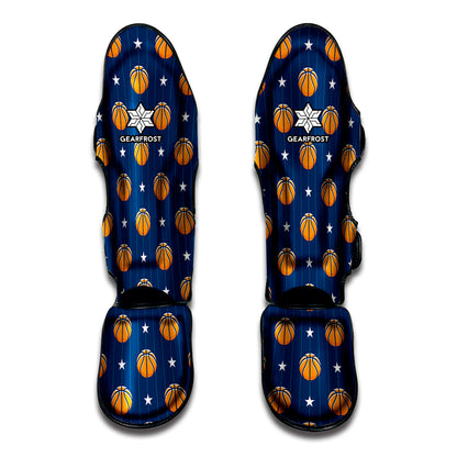Basketball And Star Pattern Print Muay Thai Shin Guard