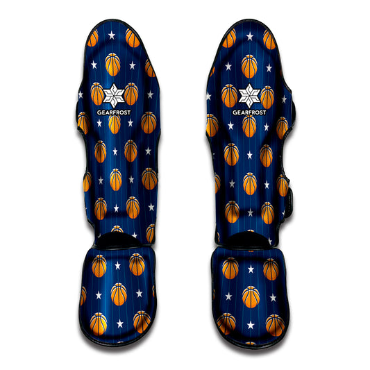 Basketball And Star Pattern Print Muay Thai Shin Guard