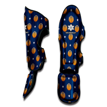 Basketball And Star Pattern Print Muay Thai Shin Guard
