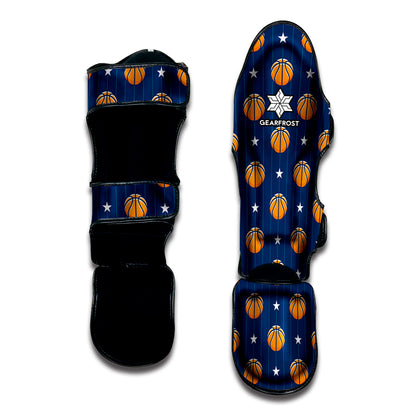 Basketball And Star Pattern Print Muay Thai Shin Guard