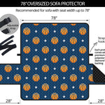 Basketball And Star Pattern Print Oversized Sofa Protector