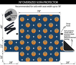 Basketball And Star Pattern Print Oversized Sofa Protector