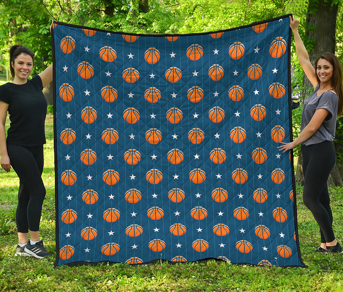 Basketball And Star Pattern Print Quilt