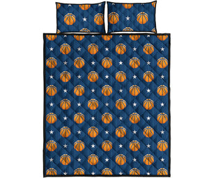 Basketball And Star Pattern Print Quilt Bed Set