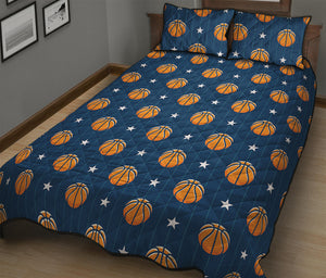 Basketball And Star Pattern Print Quilt Bed Set