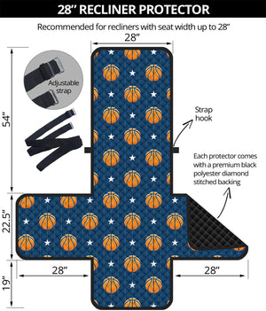 Basketball And Star Pattern Print Recliner Protector