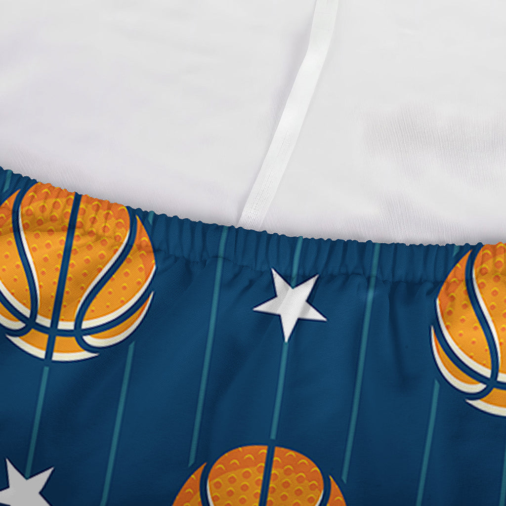 Basketball And Star Pattern Print Sofa Cover