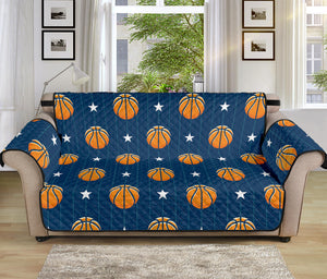 Basketball And Star Pattern Print Sofa Protector