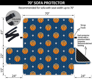 Basketball And Star Pattern Print Sofa Protector