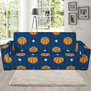 Basketball And Star Pattern Print Sofa Slipcover