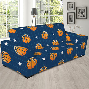 Basketball And Star Pattern Print Sofa Slipcover