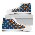 Basketball And Star Pattern Print White High Top Sneakers