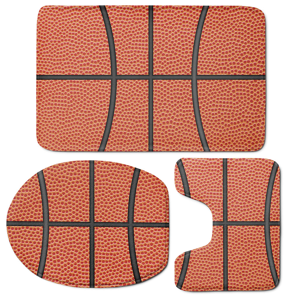 Basketball Ball Print 3 Piece Bath Mat Set