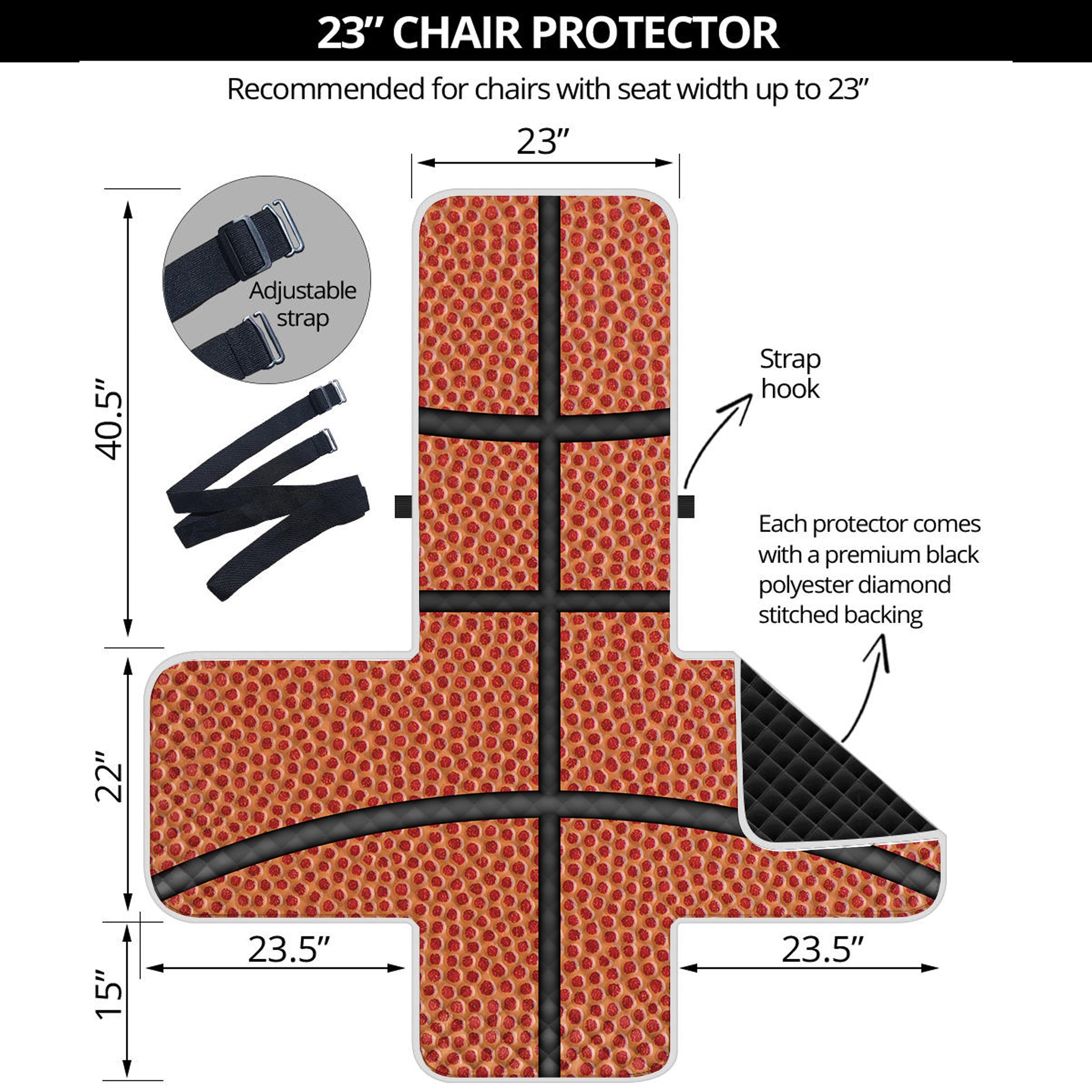 Basketball Ball Print Armchair Protector