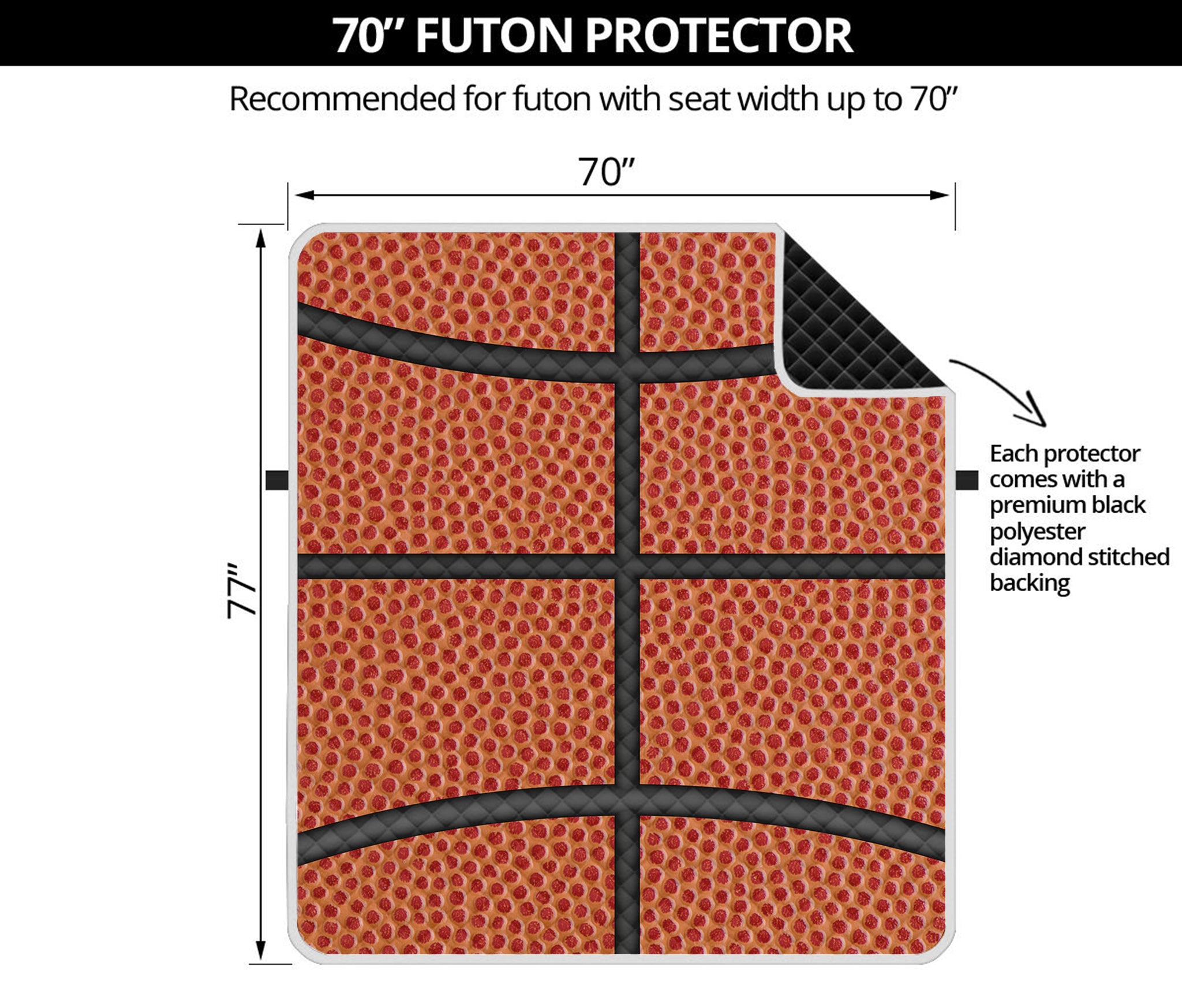 Basketball Ball Print Futon Protector