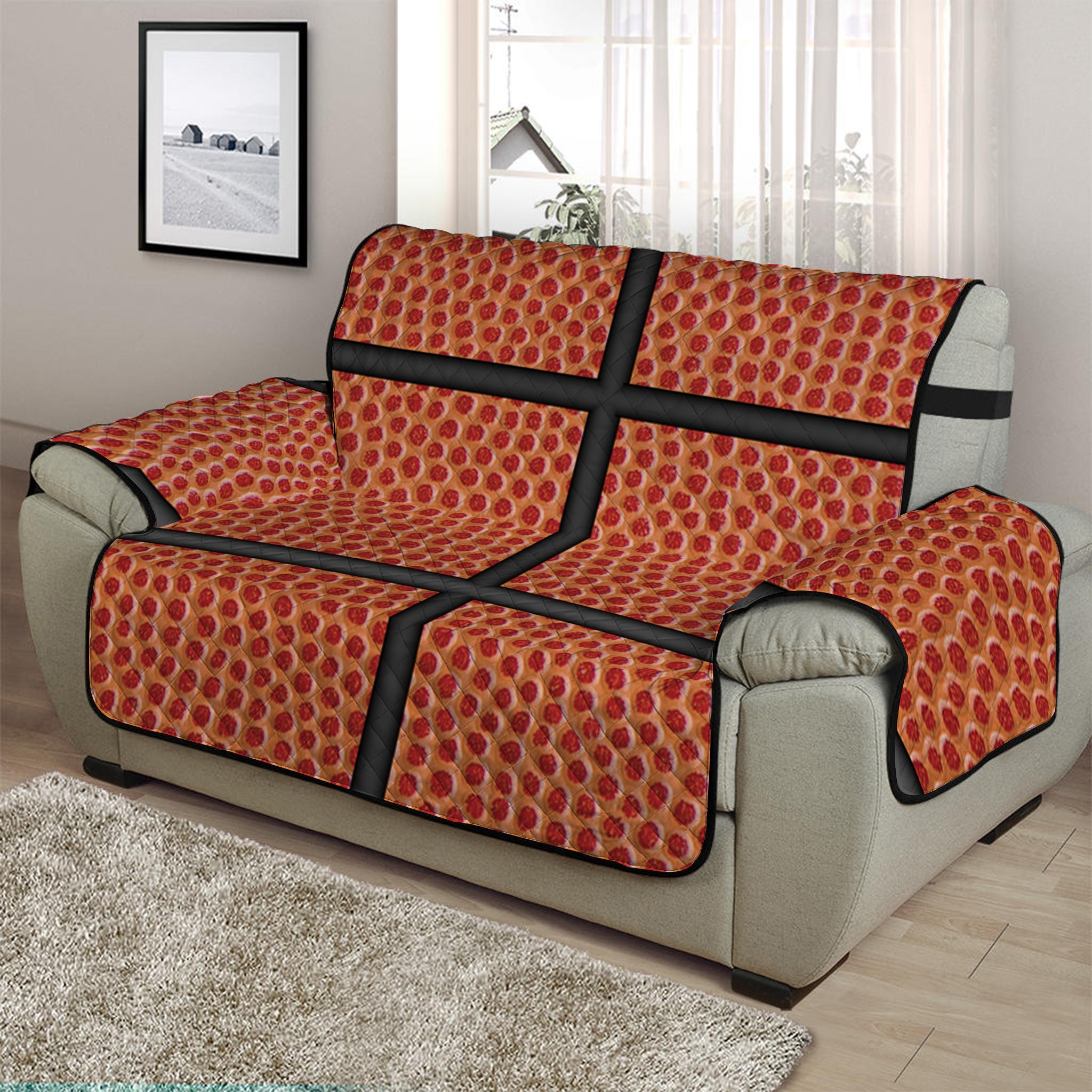 Basketball Ball Print Half Sofa Protector