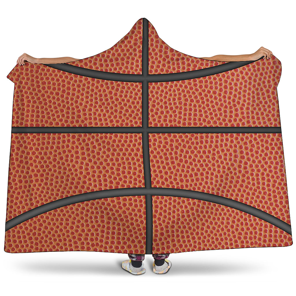 Basketball Ball Print Hooded Blanket