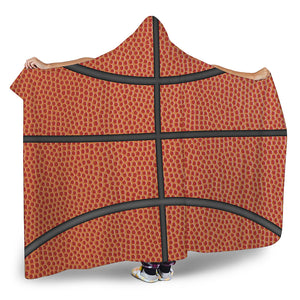 Basketball Ball Print Hooded Blanket