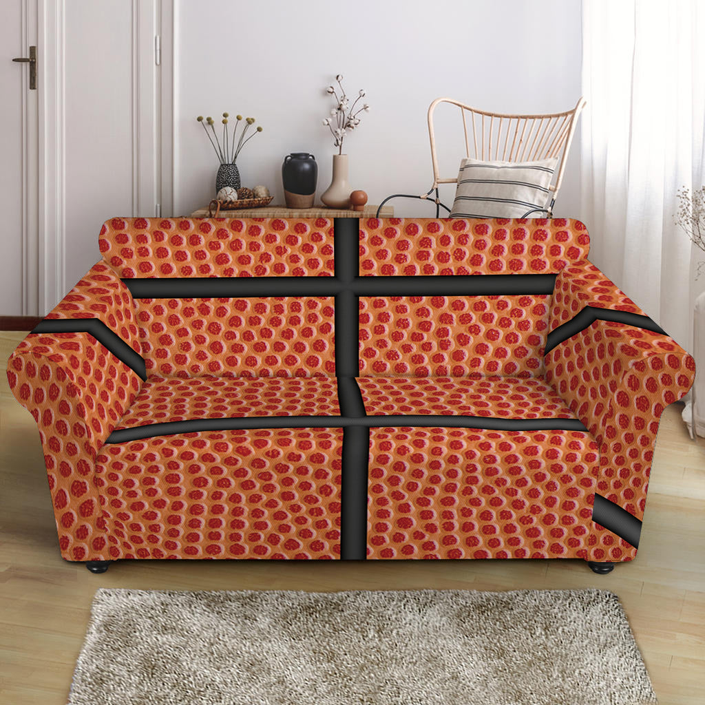 Basketball Ball Print Loveseat Slipcover