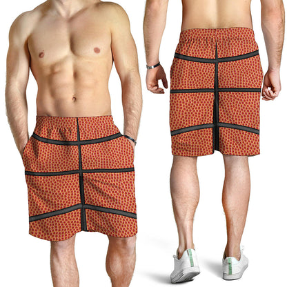 Basketball Ball Print Men's Shorts