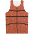 Basketball Ball Print Men's Tank Top
