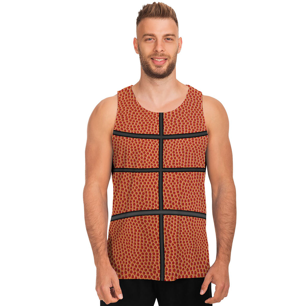 Basketball Ball Print Men's Tank Top