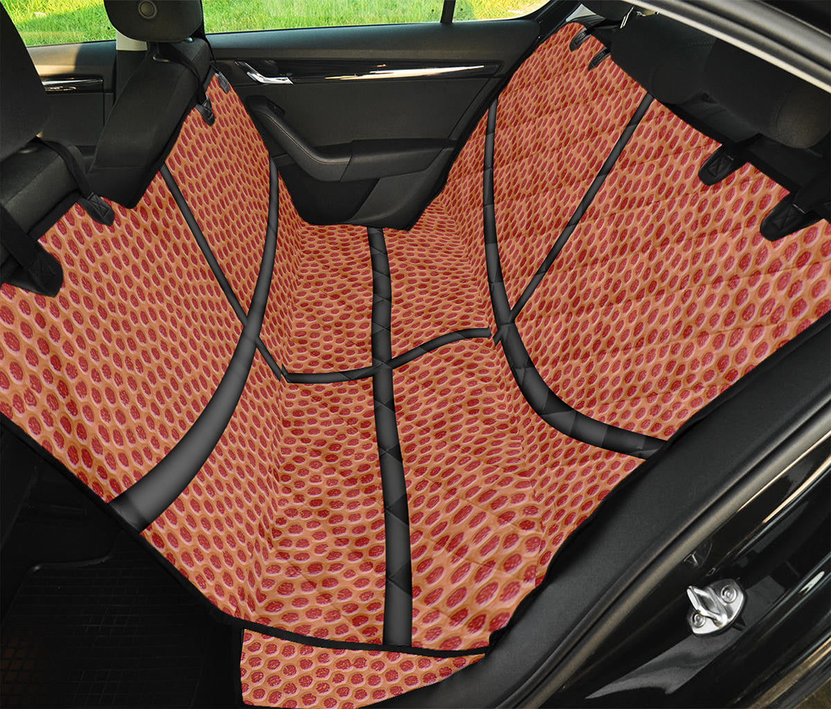 Basketball Ball Print Pet Car Back Seat Cover