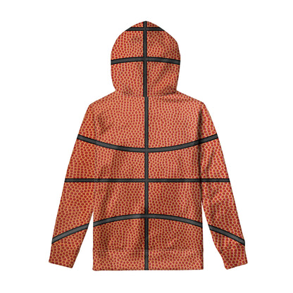 Basketball Ball Print Pullover Hoodie