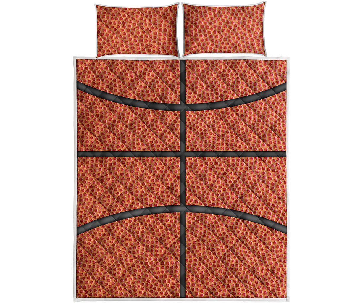 Basketball Ball Print Quilt Bed Set