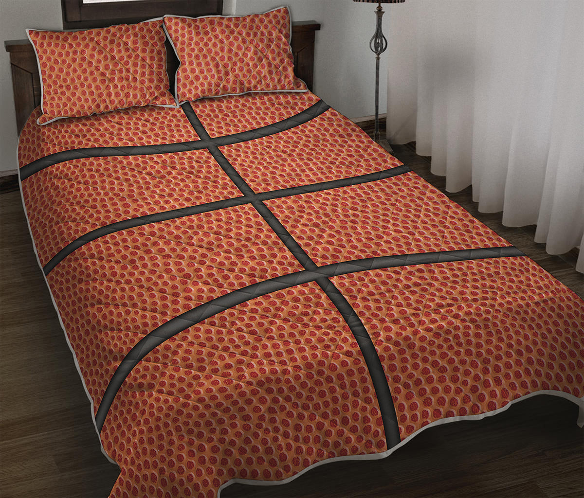 Basketball Ball Print Quilt Bed Set