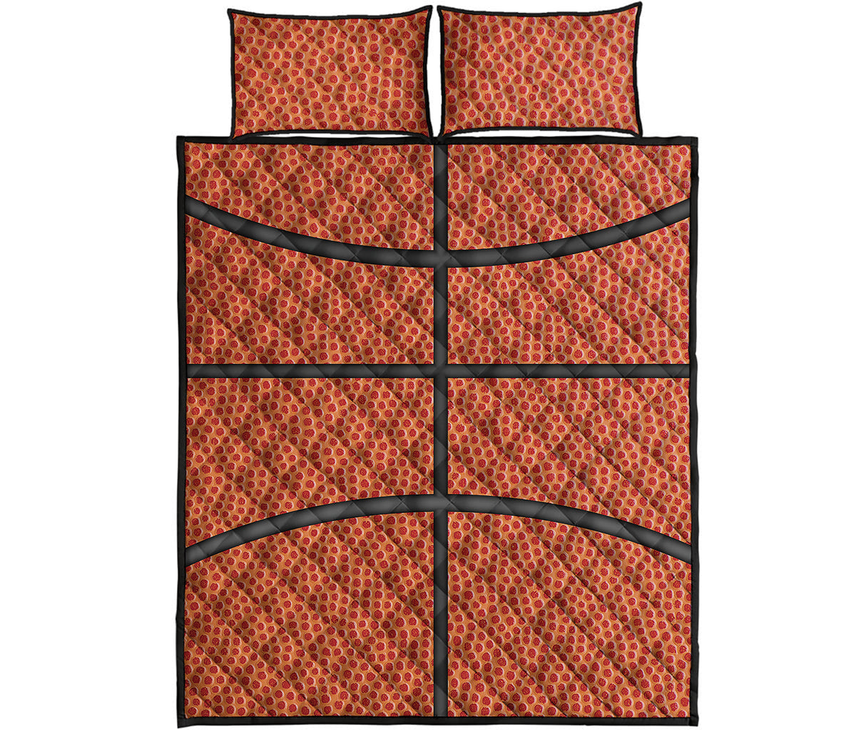 Basketball Ball Print Quilt Bed Set