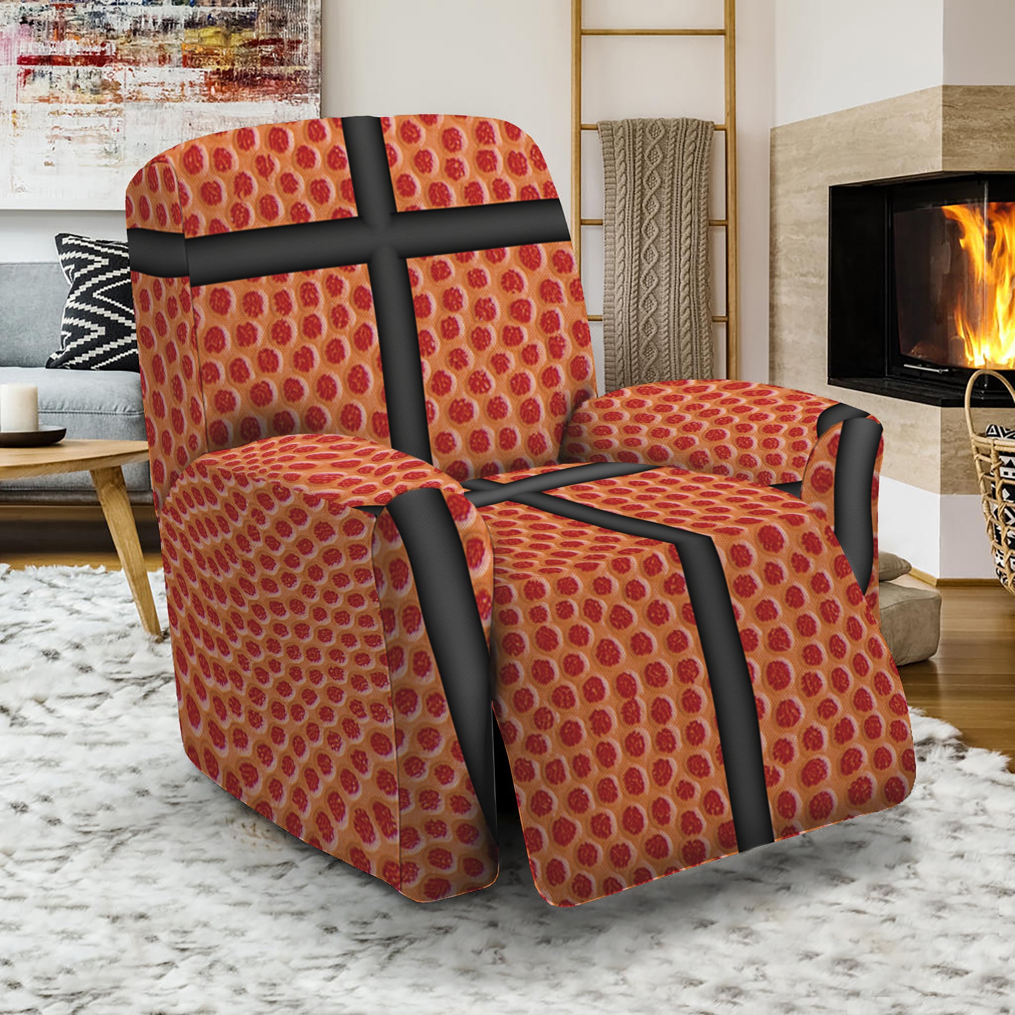 Basketball Ball Print Recliner Slipcover