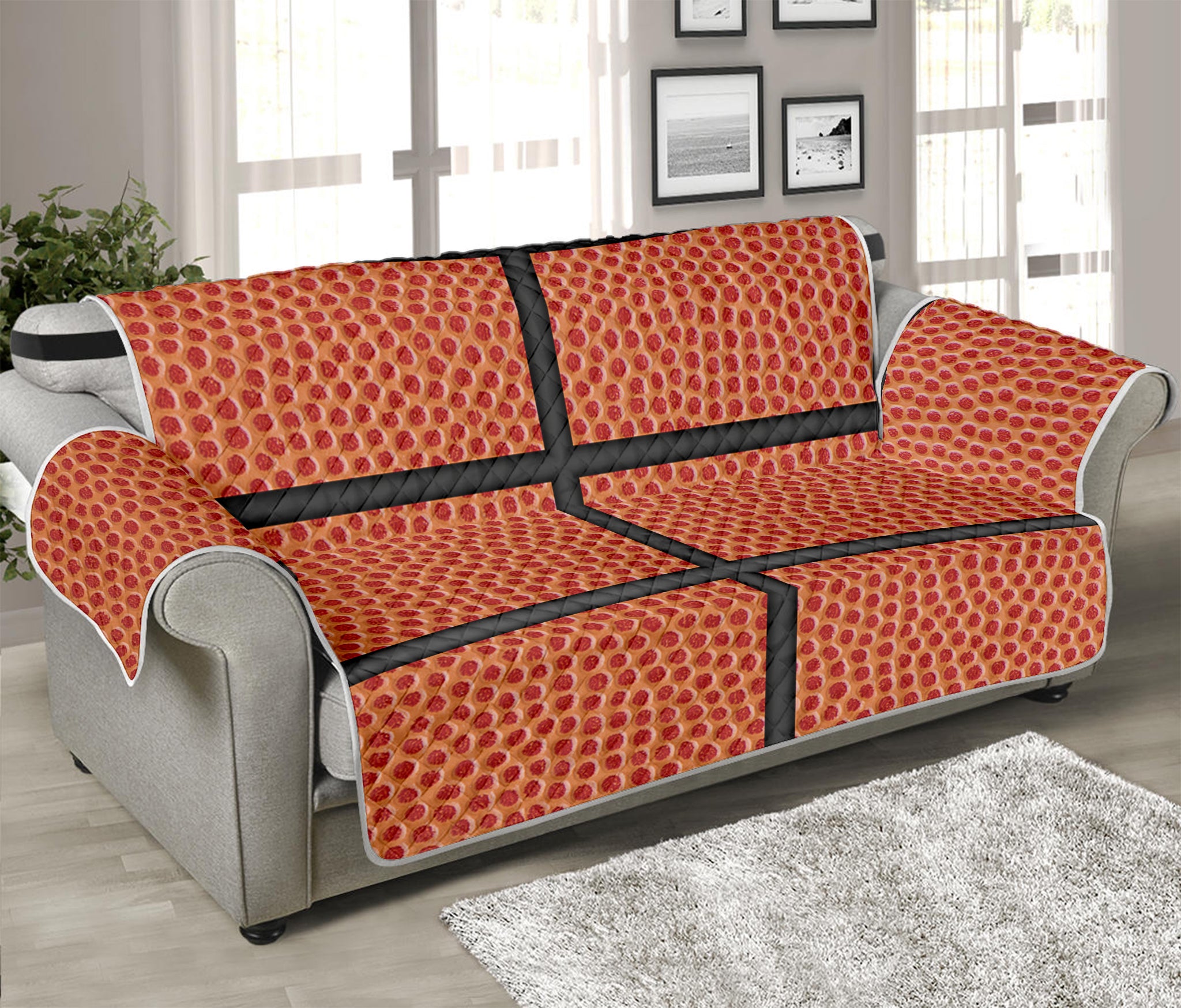 Basketball Ball Print Sofa Protector