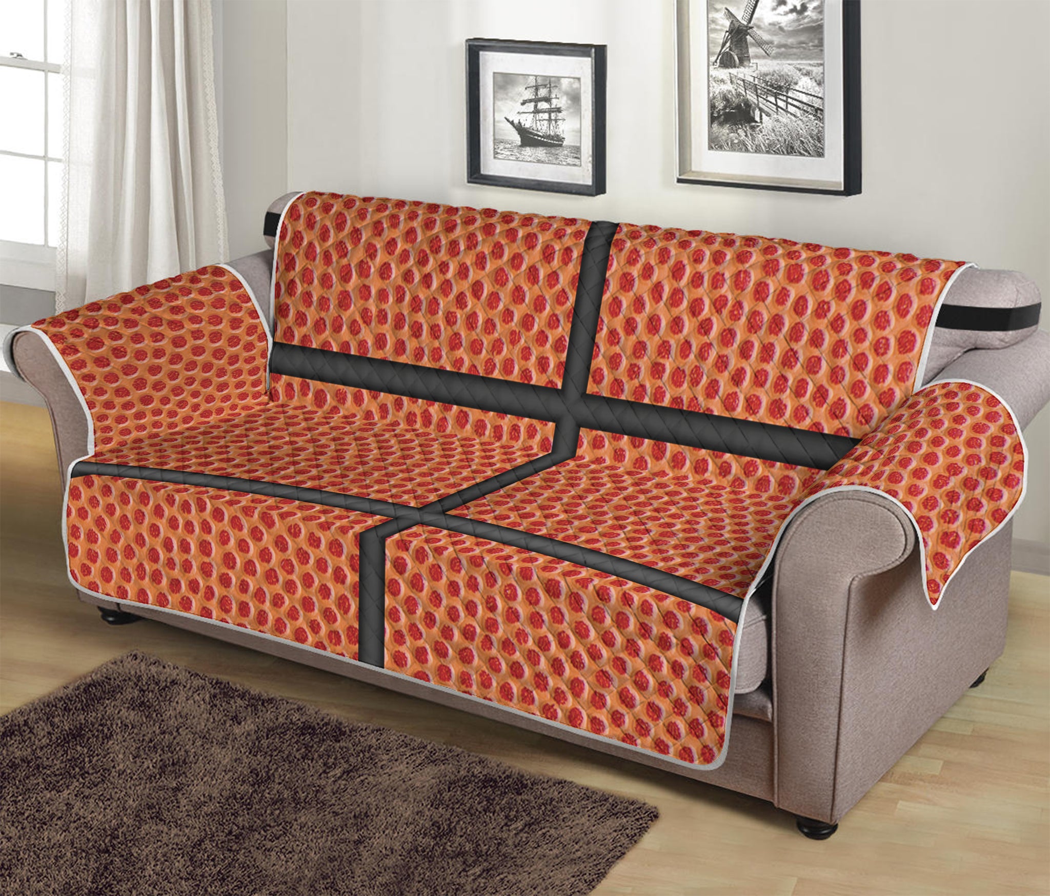 Basketball Ball Print Sofa Protector