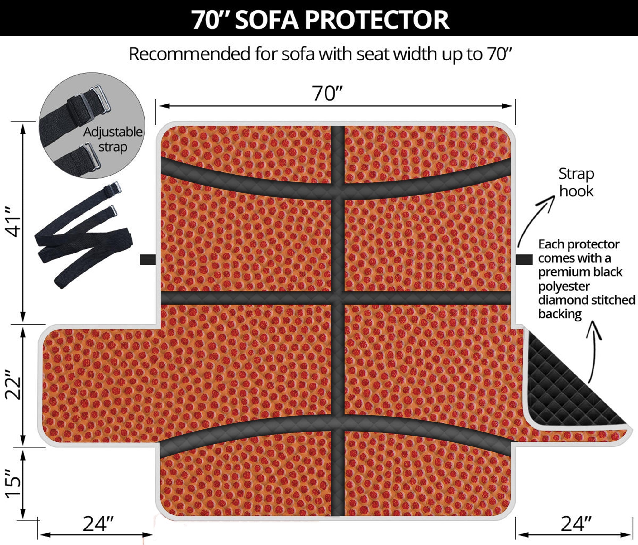 Basketball Ball Print Sofa Protector