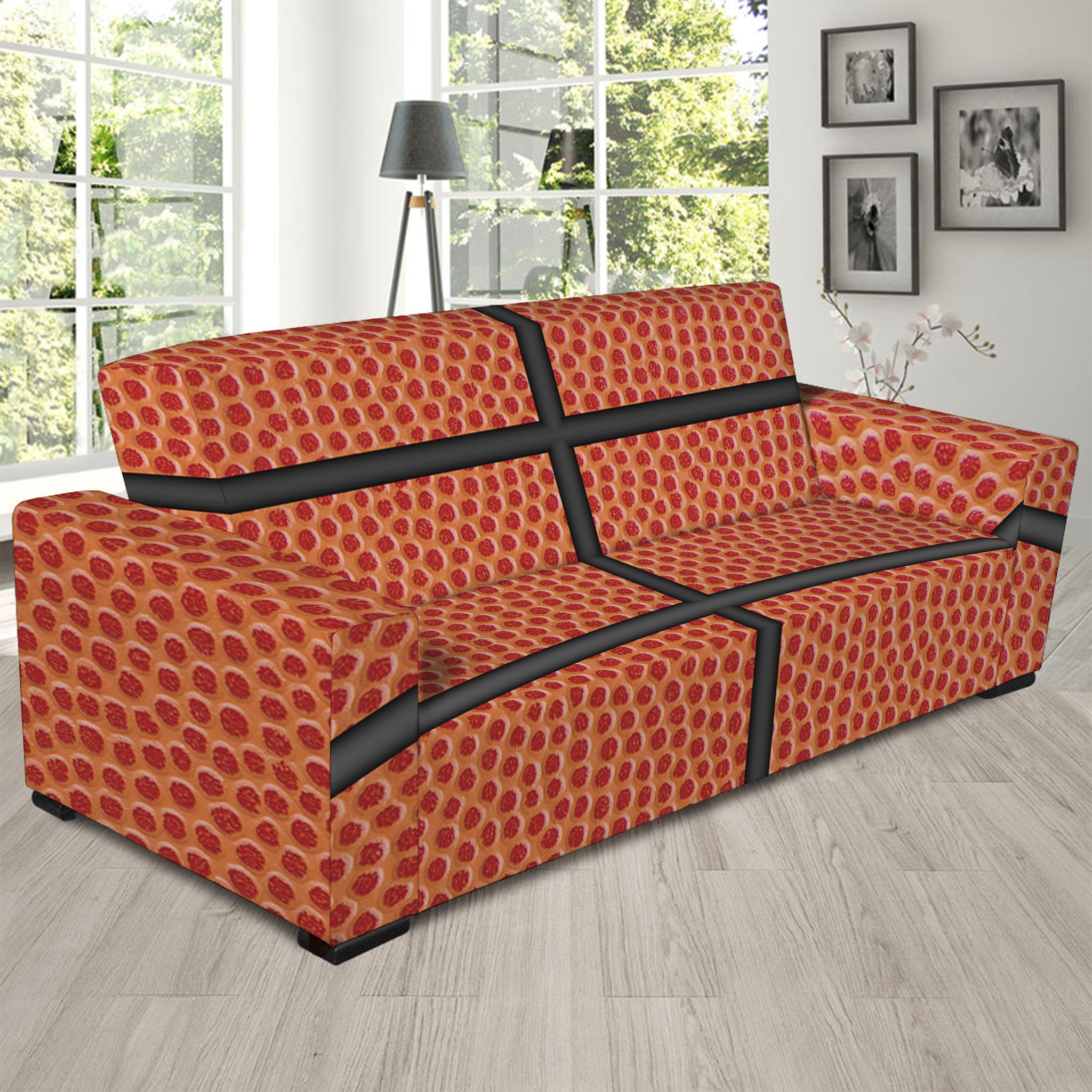 Basketball Ball Print Sofa Slipcover