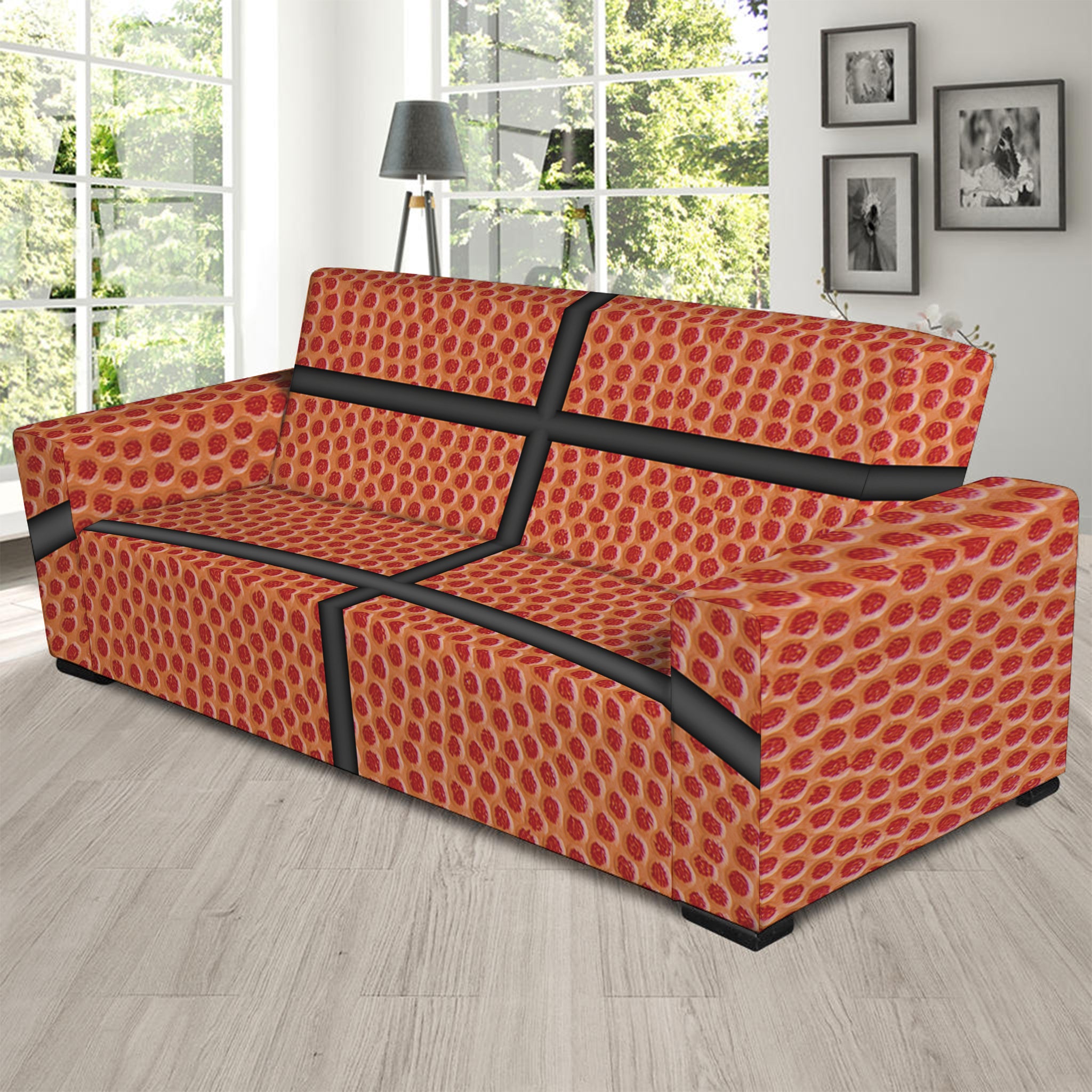 Basketball Ball Print Sofa Slipcover