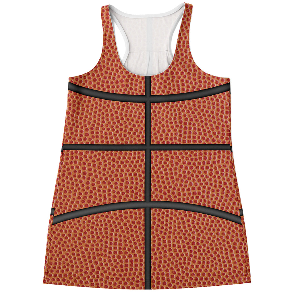 Basketball Ball Print Women's Racerback Tank Top