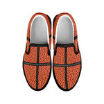 Basketball Ball Texture Print Black Slip On Shoes