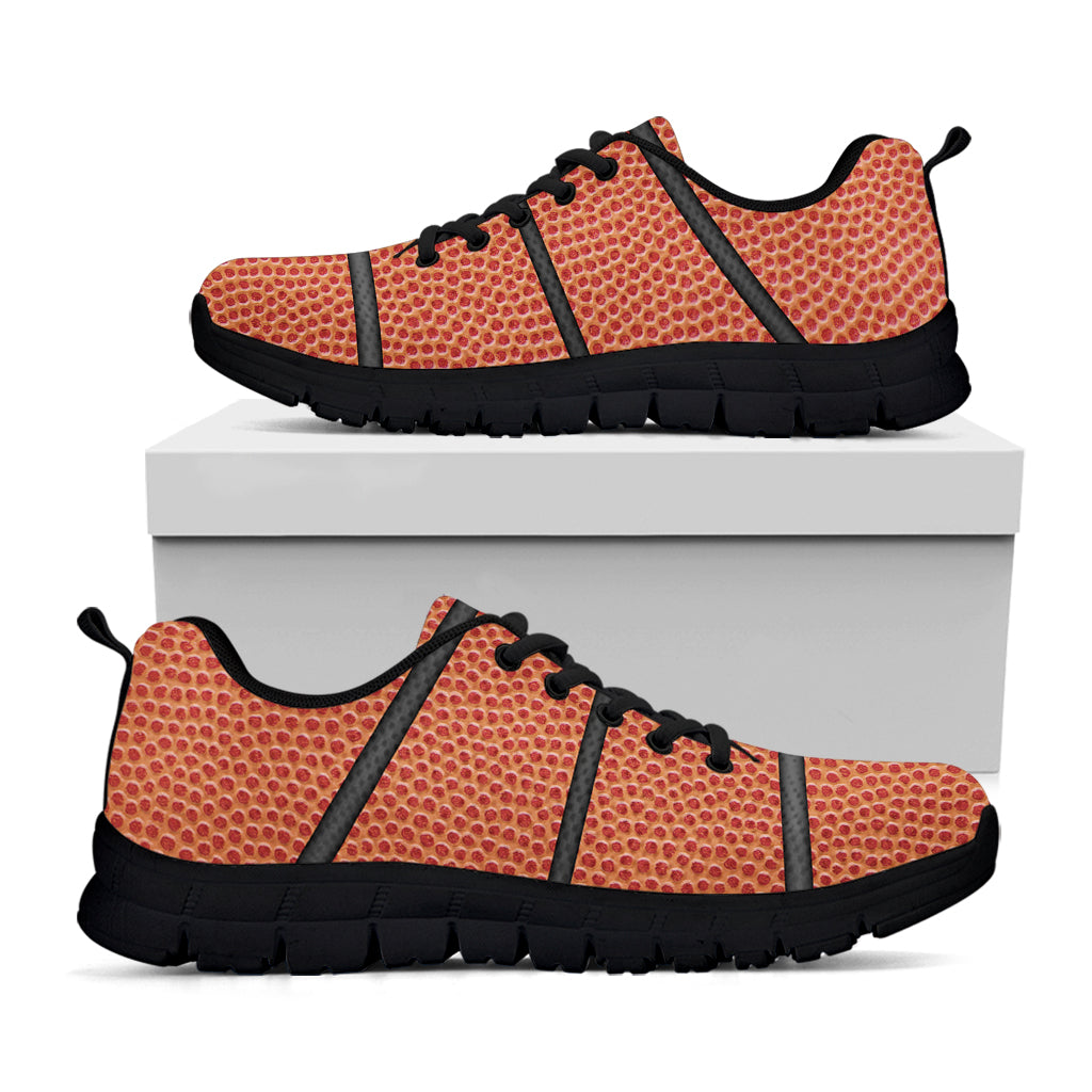 Basketball Ball Texture Print Black Sneakers