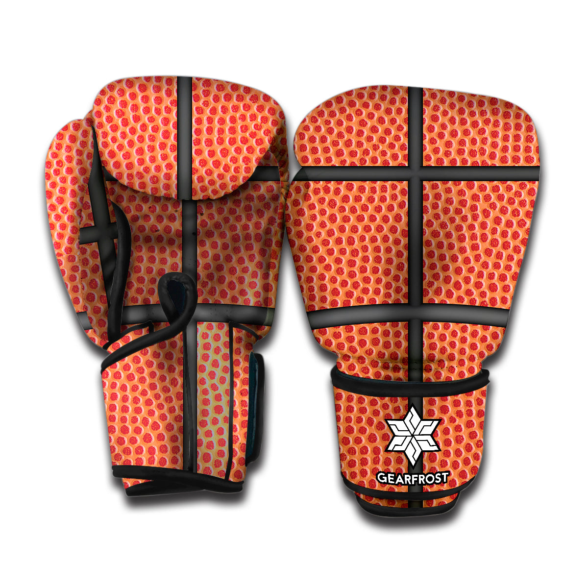 Basketball Ball Texture Print Boxing Gloves