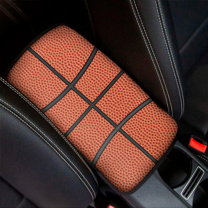 Basketball Ball Texture Print Car Center Console Cover