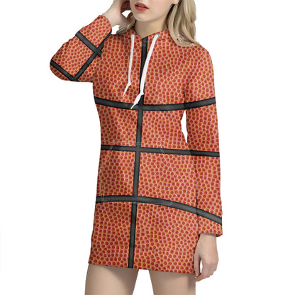 Basketball Ball Texture Print Hoodie Dress